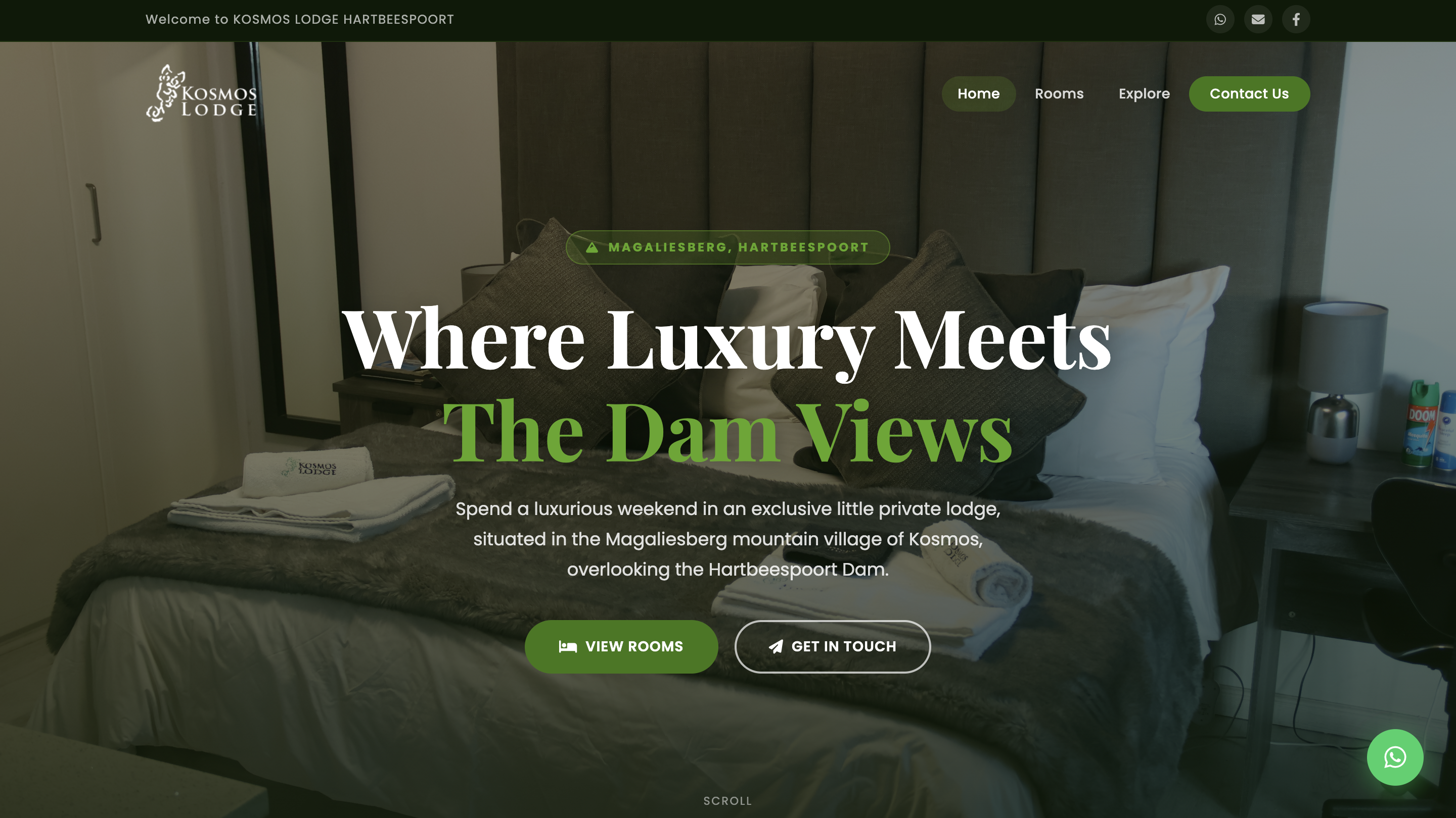 Kosmos Lodge website — Hartbeespoort