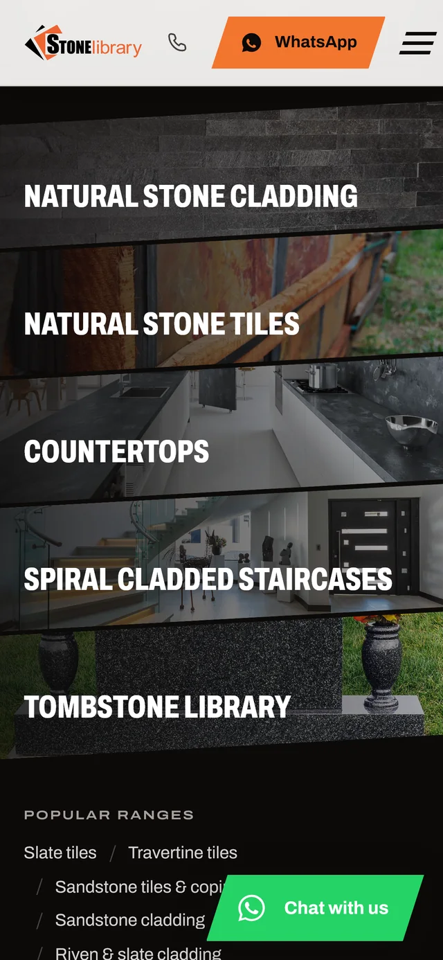 Stone Library website on a phone