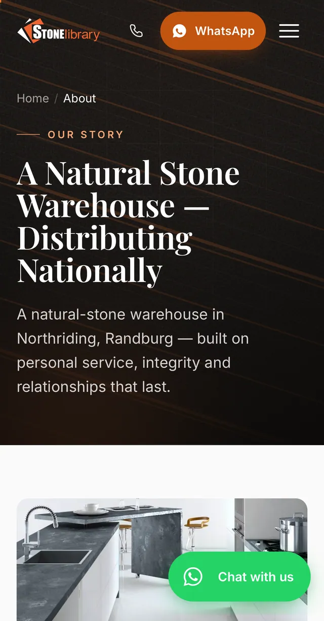 Stone Library website on a phone